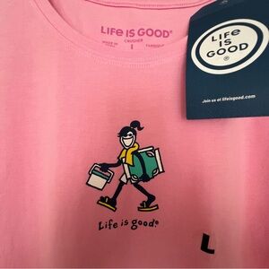 NWT Life Is Good women’s pink Tshirt size L